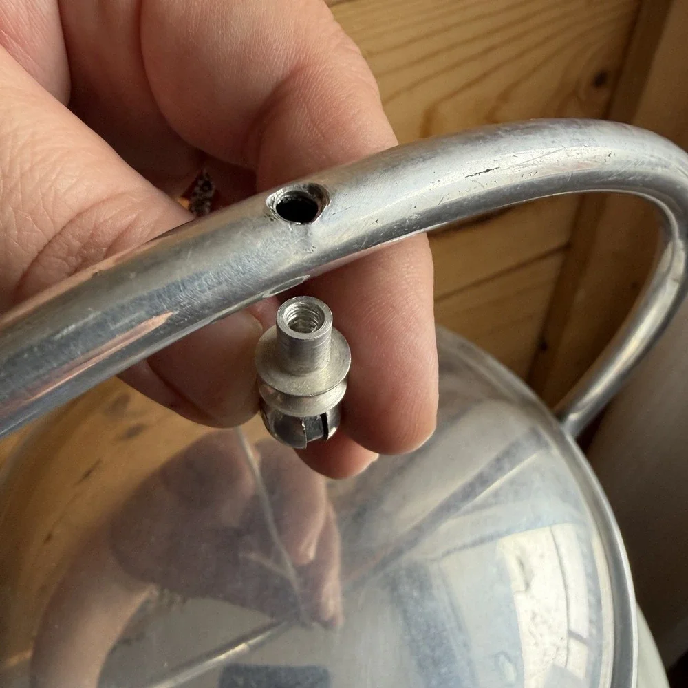 Depression Era Swing Lid Chrome Ice Bucket Insulated *Flaws* ‎ Made In Italy